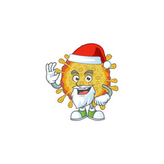 Outbreaks coronavirus cartoon character of Santa showing ok finger