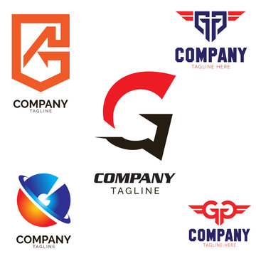 G letter based logo set vector