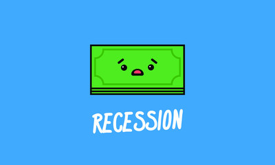 Fototapeta premium Recession Poster with Sad Money Bill