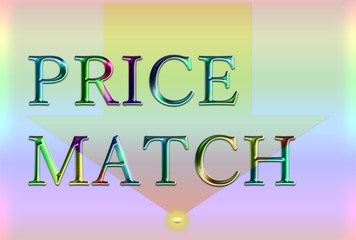 It is an illustration with a character string of price match. The background is also beautiful.