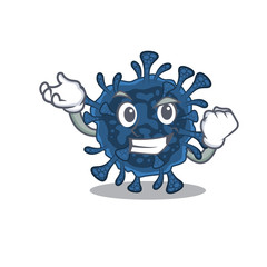 Decacovirus cartoon character style with happy face