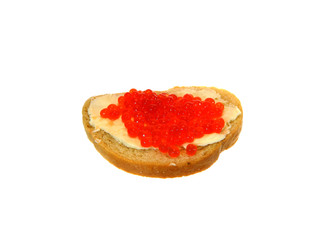 red caviar isolated on white background