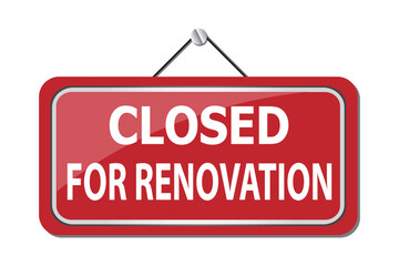 Renovation signage ,Hanging signage design for closed information. 