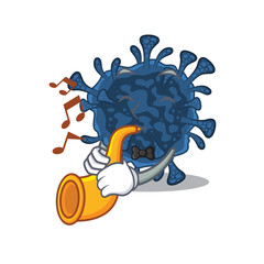 decacovirus cartoon character design playing a trumpet