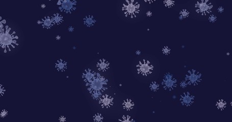 Coronavirus cells COVID-19 Infectious disease. Fast transmission of disease. High concentration of coronavirus. 3D rendering 3D illustration