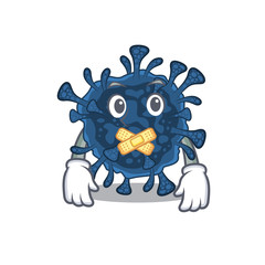 Decacovirus mascot cartoon character design with silent gesture