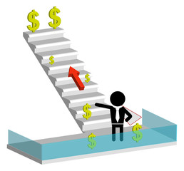 career ladder, part of the path to success, isolated on transparent background, infographic