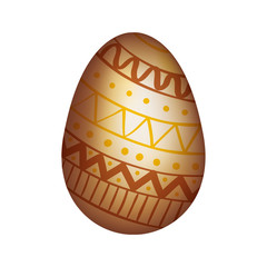 golden egg easter decorated isolated icon vector illustration design