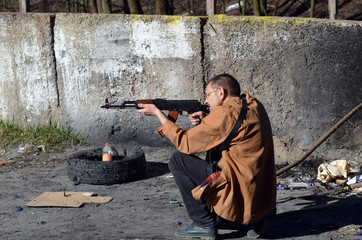 Unformal shooting range near Kiev. Former Soviet military base. Kiev Region, Ukraine