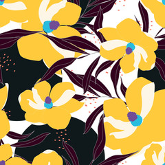 Beautiful seamless floral pattern background.