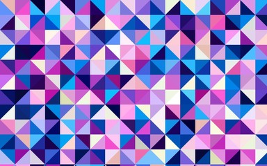 Light Pink, Blue vector abstract mosaic background. Triangular geometric sample with gradient.  Triangular pattern for your business design.