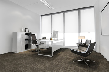 3d rendering business meeting room on high rise office building