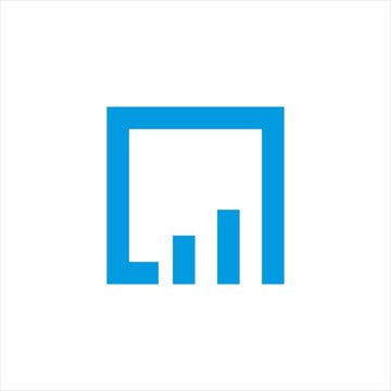 Financial Bar / chart icon logo design flat minimalist	