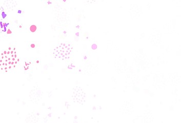 Light Pink, Yellow vector backdrop with memphis shapes.