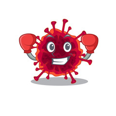 A sporty pedacovirus boxing mascot design style