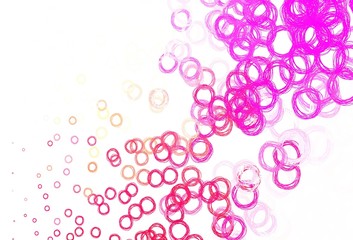 Light Pink, Yellow vector backdrop with dots.