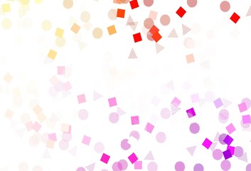 Light Red, Yellow vector texture with poly style with circles, cubes.