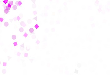 Light Pink vector layout with circles, lines, rectangles.