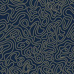 Fototapeta premium Luxury topographic map seamless pattern. Vector illustration