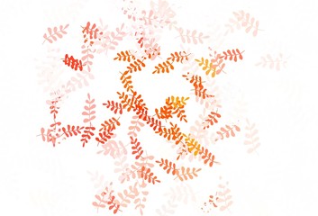 Light Red vector doodle texture with leaves.