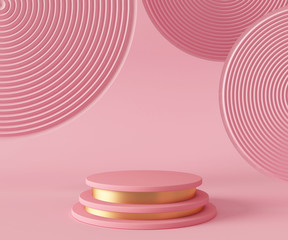 3d rendering podium background mock-up scene. Abstract geometry shape pastel color. Minimal geometric shape. Cosmetic background for product presentation.