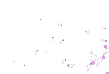 Light Pink vector layout with circles, lines, rectangles.