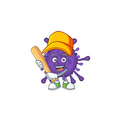 Cartoon design of coronavirinae having baseball stick