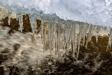 Fototapeta na wymiar ice and water fall