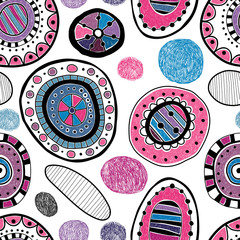 Naklejka premium Abstract doodle seamless pattern. Modern design for paper, cover, fabric and other design