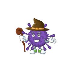 sweet and tricky Witch coronavirinae cartoon character