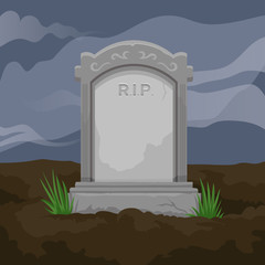 Rest in peace tombstone illustration blank