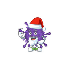Coronavirinae cartoon character of Santa showing ok finger