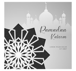 Ramadan Kareem Greeting Vector Design with Islamic Ornament
