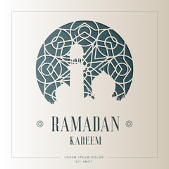 Ramadan Kareem Greeting Vector Design with Elegant Islamic Ornament