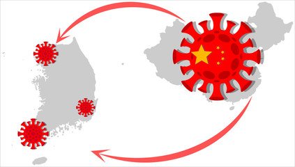 Coronavirus 2019-nCoV, COVID-19 in Korea. Coronavirus epidemic concept.
