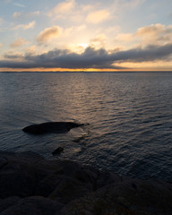 Sunset on the Gulf of Finland. Seascape in the Baltic sea.