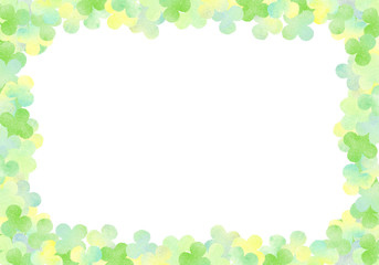 パステルで描いたクローバーのフレーム