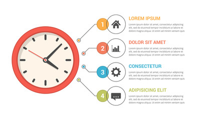Infographic Template with Clock