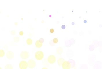Light Pink, Yellow vector background with spots.