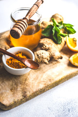 Organic food concept with ginger