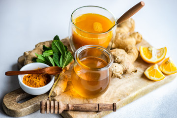 Organic food concept with ginger