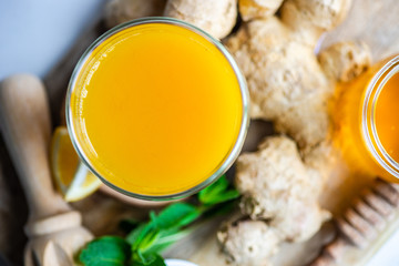 Organic food concept with ginger