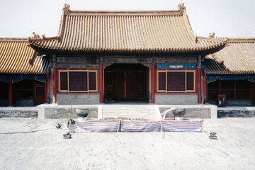 Under construction in Forbidden city, Beijing, China