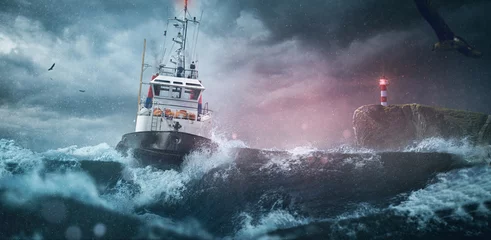Poster Schip in de surrogaat op volle zee © m.mphoto