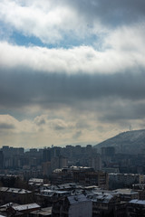 Dramatic sky over Tbilisi city