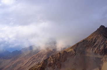 Mountain peak at Hunder Sand Dunes of the Nubra Valley