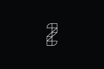 Minimal elegant monogram art logo. Outstanding professional trendy awesome artistic Z ZZ initial based Alphabet icon logo. Premium Business logo White color on black background