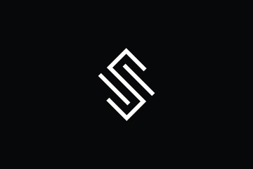 Minimal elegant monogram art logo. Outstanding professional trendy awesome artistic SM MS SW WS initial based Alphabet icon logo. Premium Business logo White color on black background