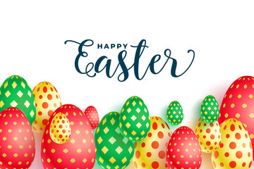 colorful easter patterned eggs festival background design