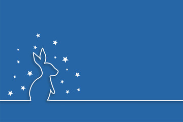 Fototapeta premium rabbit with stars in line style design